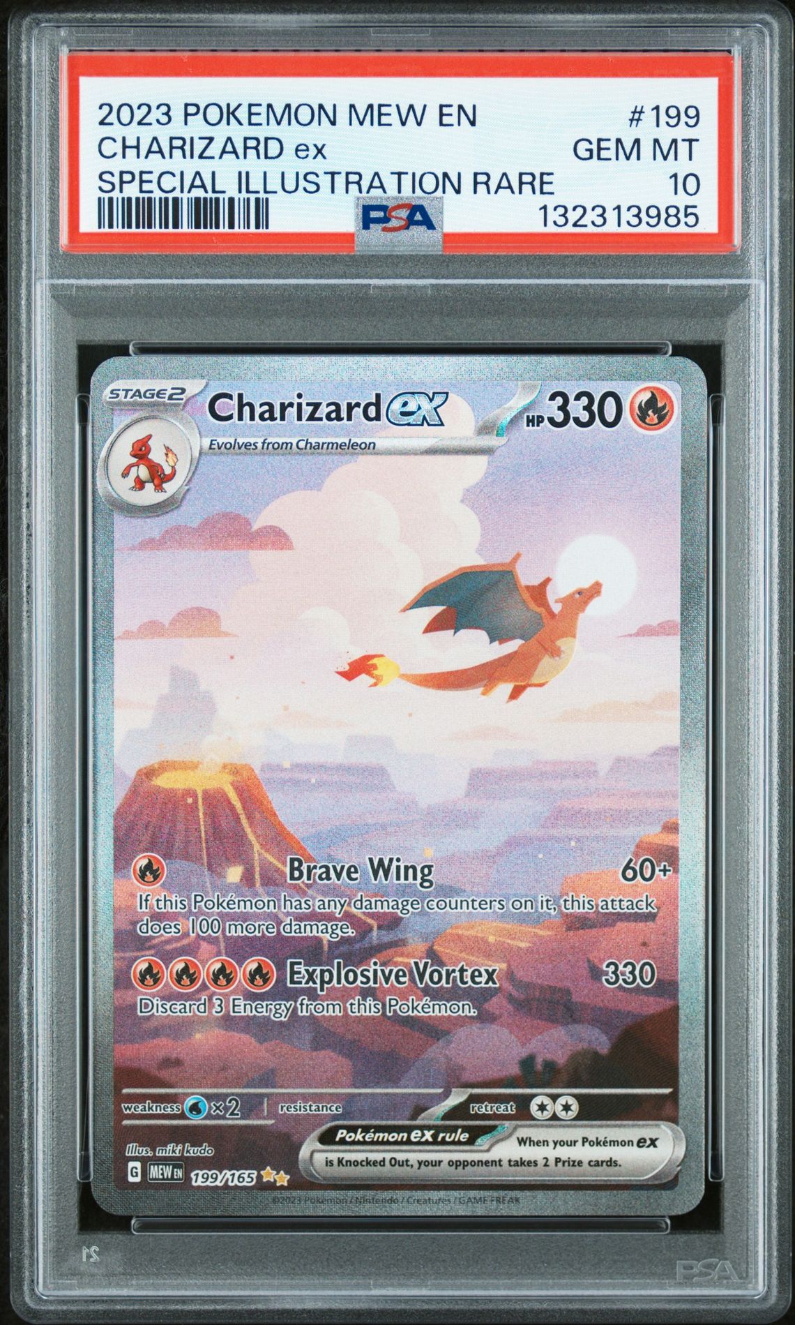 2023 Pokemon Mew En-151 Charizard Ex #199 (Special Illustration Rare) Gem Mt 10 front