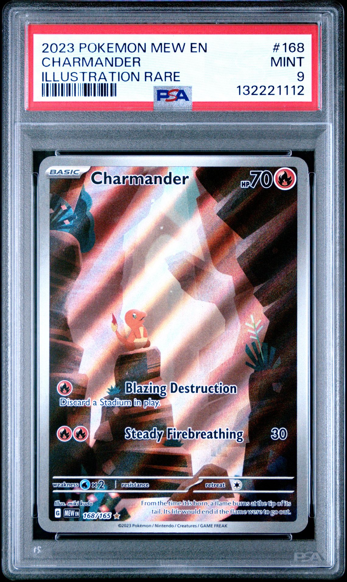 2023 Pokemon Mew En-151 Charmander #168 (Illustration Rare) Mint 9 front