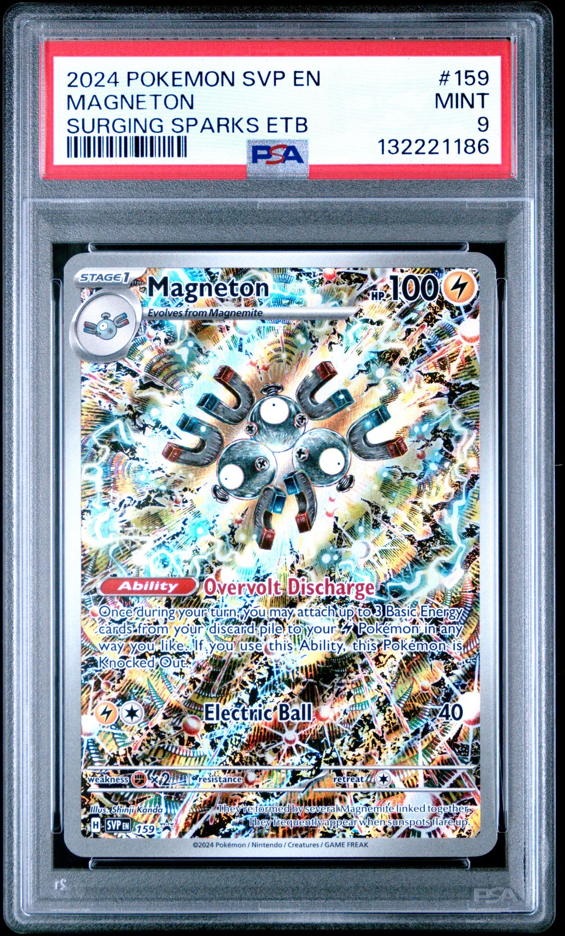2024 Pokemon Svp En-Sv Black Star Promo Magneton #159 (Surging Sparks Etb) Mint 9 front