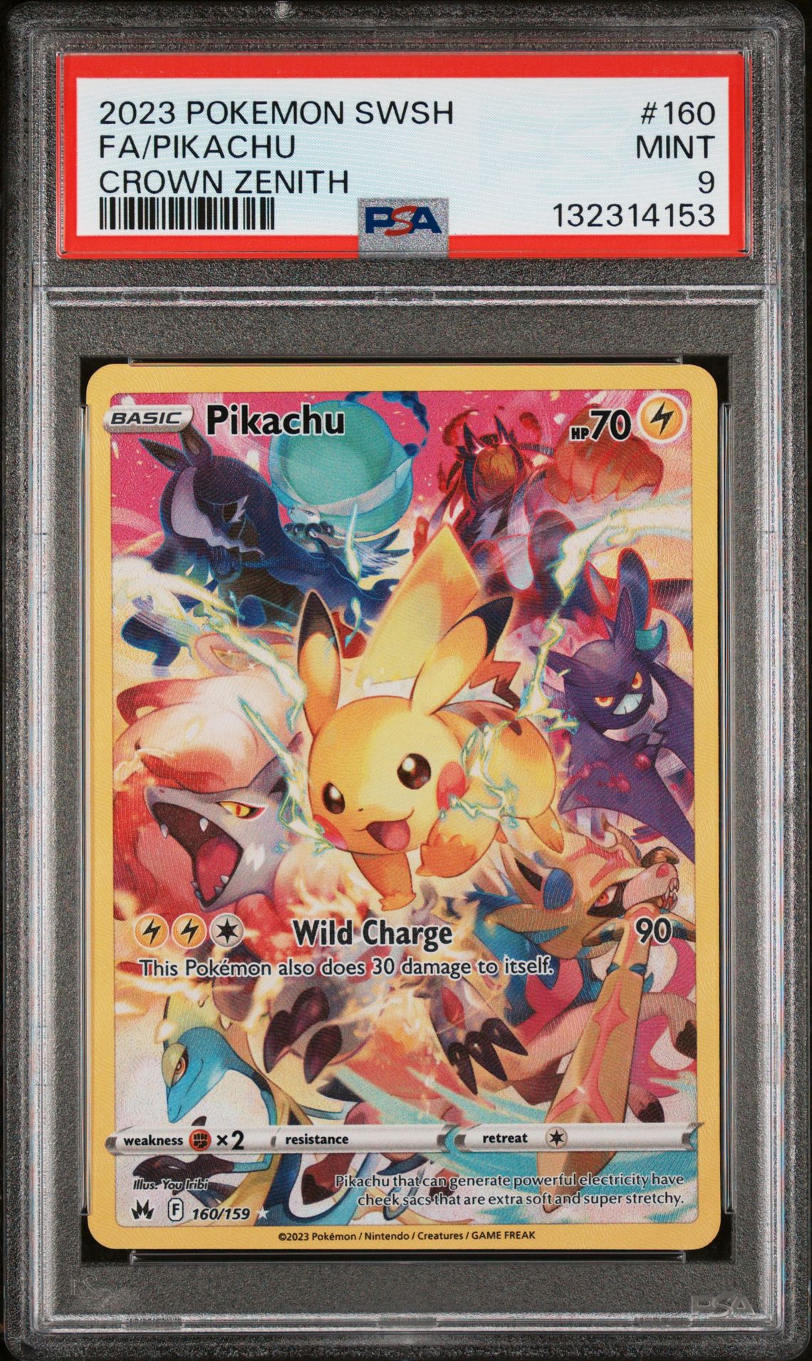 2023 Pokemon Sword And Shield Crown Zenith Fa/Pikachu #160 (Crown Zenith) Mint 9 front