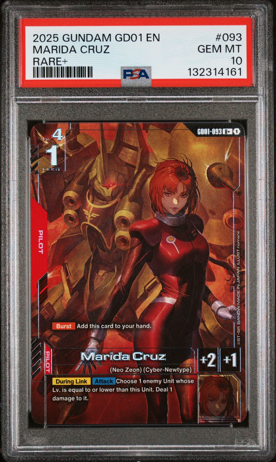 2025 Gundam Newtype Rising Marida Cruz #093 (Rare+) Gem Mt 10 front