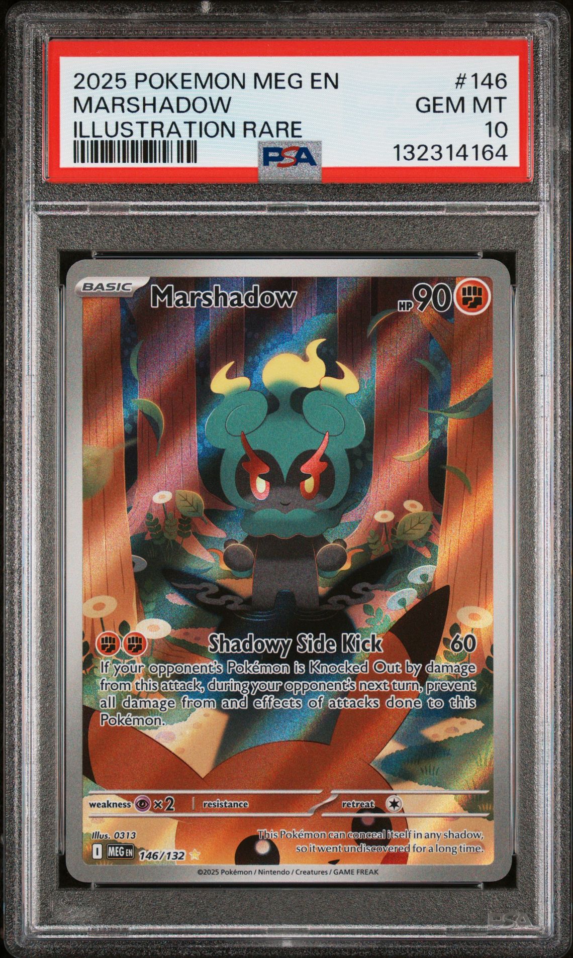 2025 Pokemon Meg En-Mega Evolution Marshadow #146 (Illustration Rare) Gem Mt 10 front