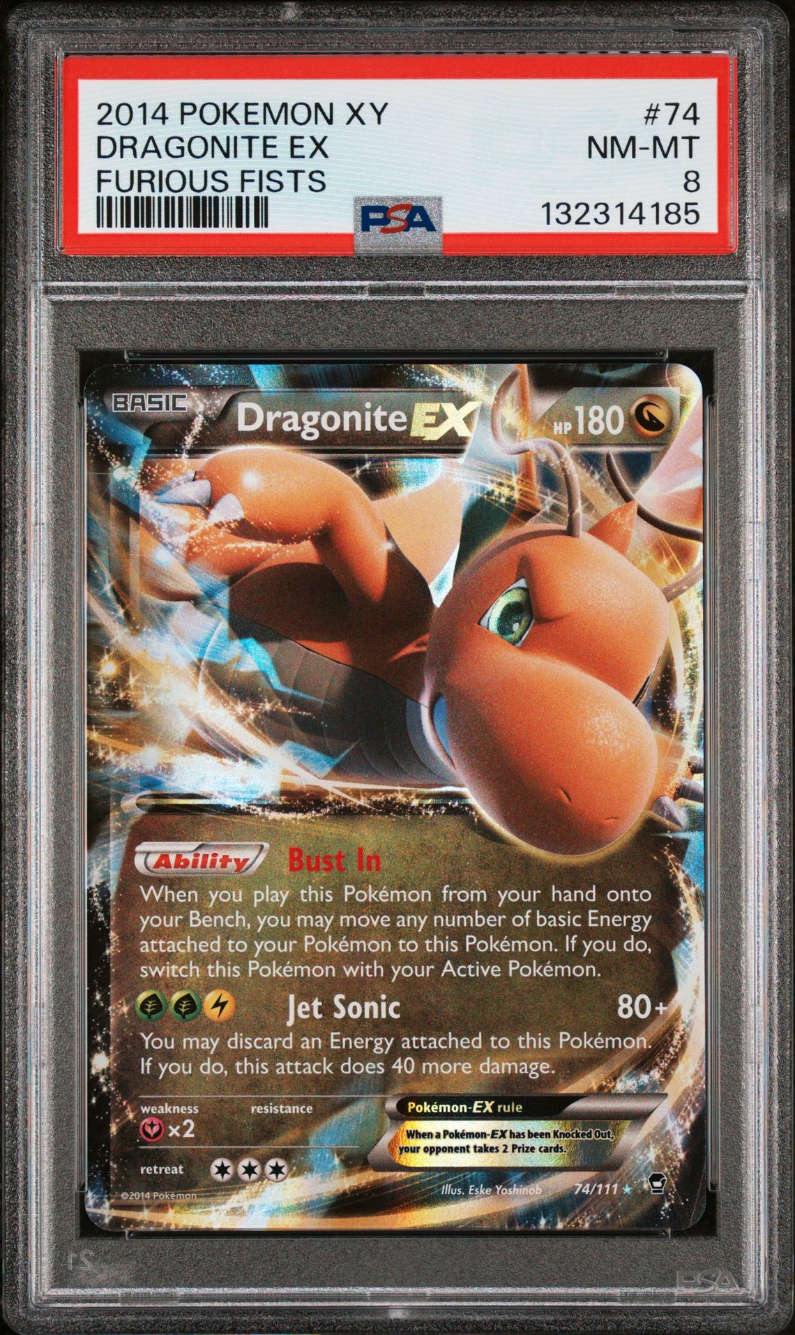 2014 Pokemon Xy Furious Fists Dragonite Ex #74 (Furious Fists) Nm-Mt 8 front