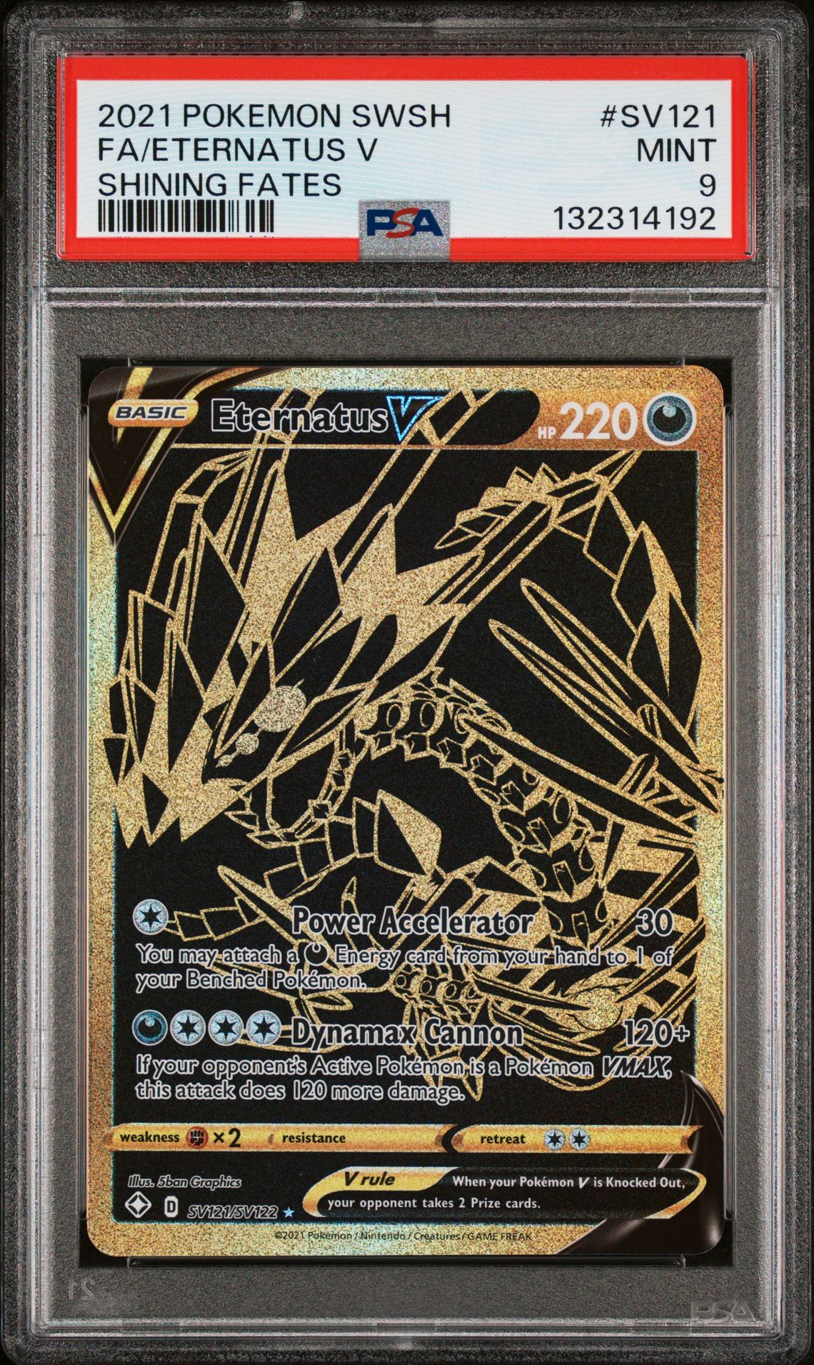 2021 Pokemon Sword & Shield Shining Fates Fa/Eternatus V #Sv121 (Shining Fates) Mint 9 front