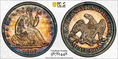 1846 50C Medium Date MS62