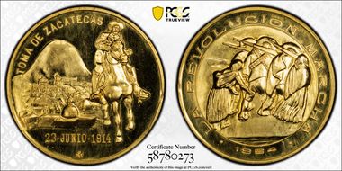 1964-Mo Medal Zacatecas Taken Grove-912  Au SP66