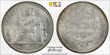 1910-A Piastre Lec-293 AU55