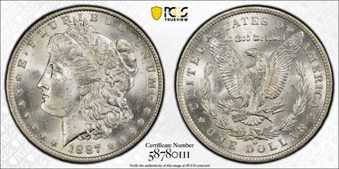 1887-O $1 VAM 30A, TY Clash MS63