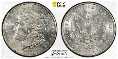 1900 $1 VAM 11, Doubled Wing MS63