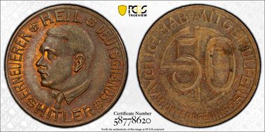 (1938) Tk 50 Pfg C-24 MS63BN