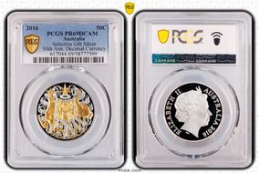 2016 50C Selective Gilt Silver 50th Ann. Decimal Currency PR69DCAM