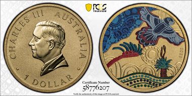 2025-P $1 Black Cockatoo Al-Br Ngana Nyitting, Colorized MS70