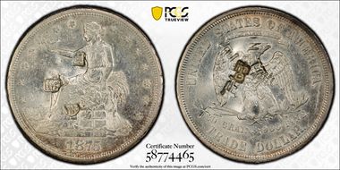 1875-S/CC T$1 Chopmarked N1