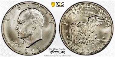 1973-S $1 Silver MS67