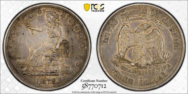 1878-S T$1 Trade AU50
