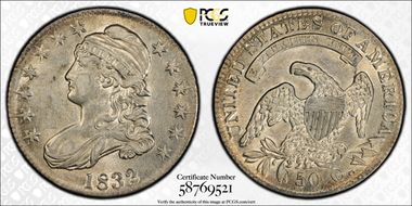 1832 50C Small Letters AU53