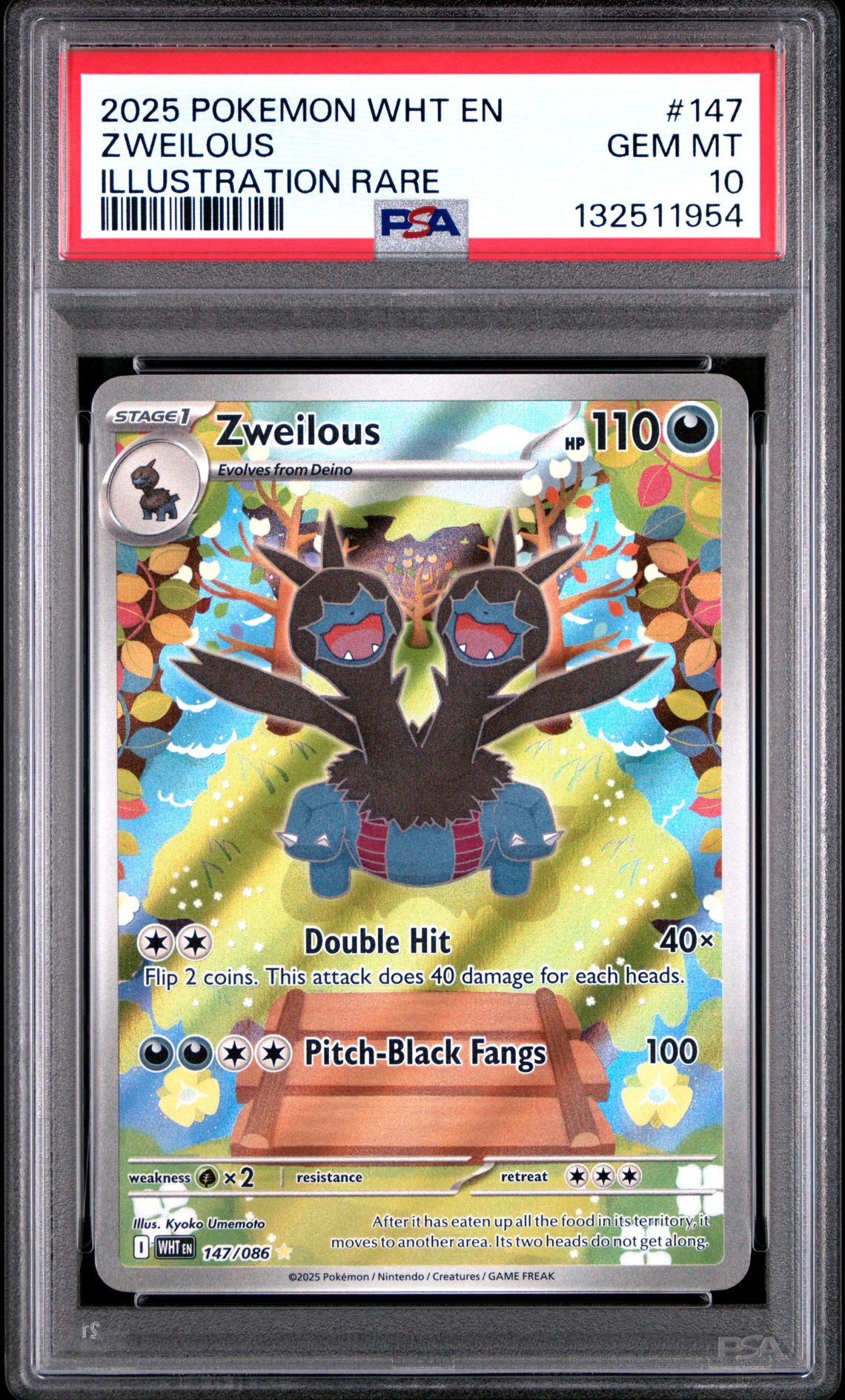 2025 Pokemon POKEMON WHT EN-WHITE FLARE ILLUSTRATION RARE #147 Zweilous front