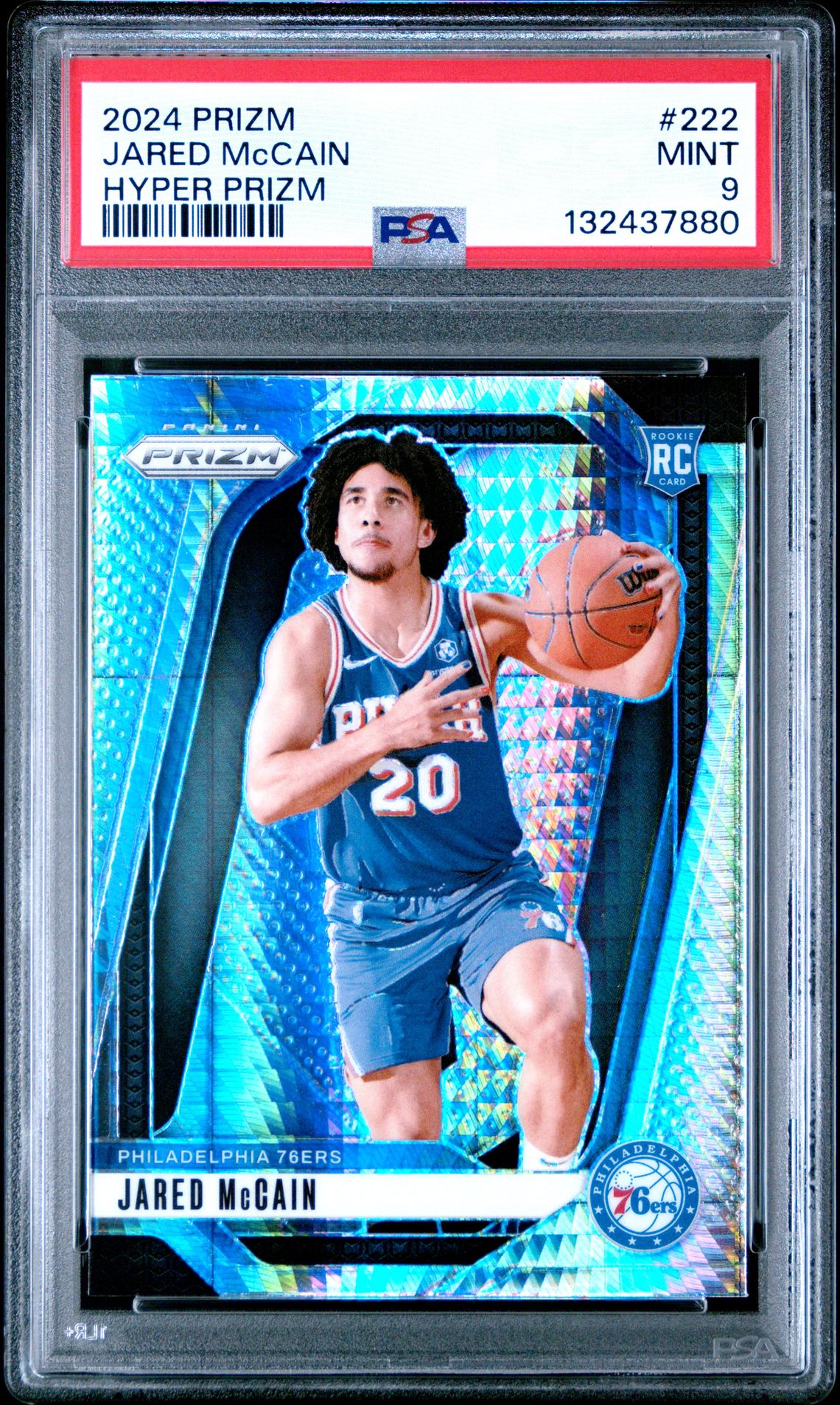 2024 Panini Prizm Jared Mccain #222 (Hyper Prizm) Mint 9 front