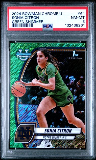2024 Bowman Bowman Chrome Green Shimmer #64 University Sonia Citron front