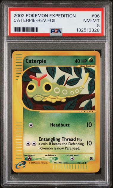 2002 Pokemon Expedition Base Set Foil #96 Caterpie front
