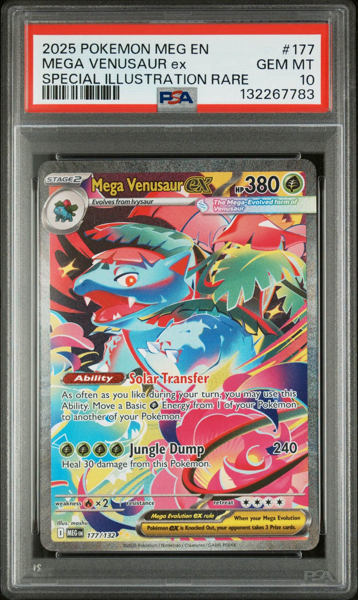 2025 Pokemon Meg En-Mega Evolution Mega Venusaur Ex #177 (Special Illustration Rare) Gem Mt 10 front