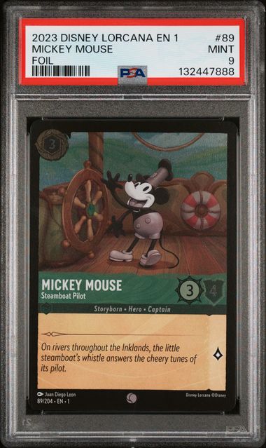 Disney Lorcana - 2023 Mickey Mouse Foil #89 Disney Lorcana En 1-The First Chapter PSA 9