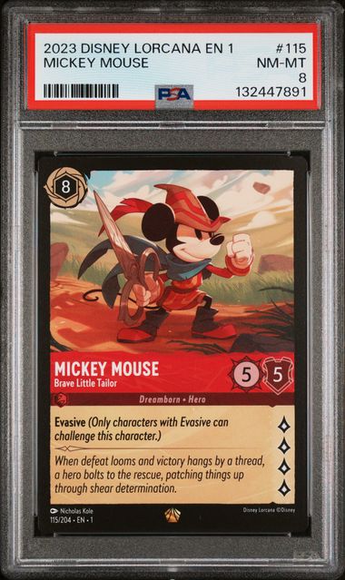 Disney Lorcana - 2023 Mickey Mouse #115 Disney Lorcana En 1-The First Chapter PSA 8