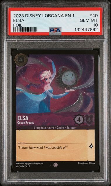 Disney Lorcana - 2023 Elsa Foil #40 Disney Lorcana En 1-The First Chapter PSA 10