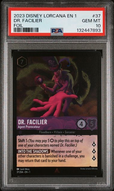 Disney Lorcana - 2023 Dr. Facilier Foil #37 Disney Lorcana En 1-The First Chapter PSA 10