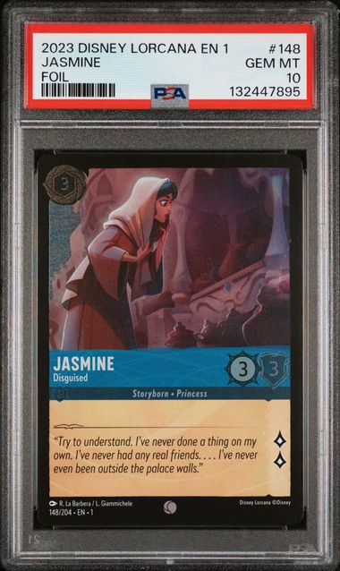 Disney Lorcana - 2023 Jasmine Foil #148 Disney Lorcana En 1-The First Chapter PSA 10