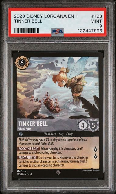 Disney Lorcana - 2023 Tinker Bell #193 Disney Lorcana En 1-The First Chapter PSA 9