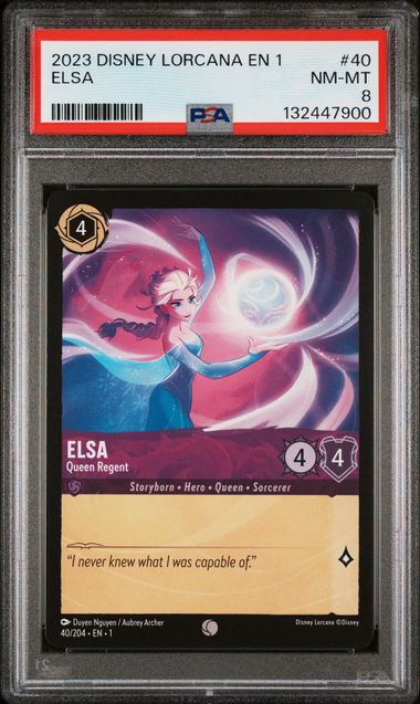 Disney Lorcana - 2023 Elsa #40 Disney Lorcana En 1-The First Chapter PSA 8