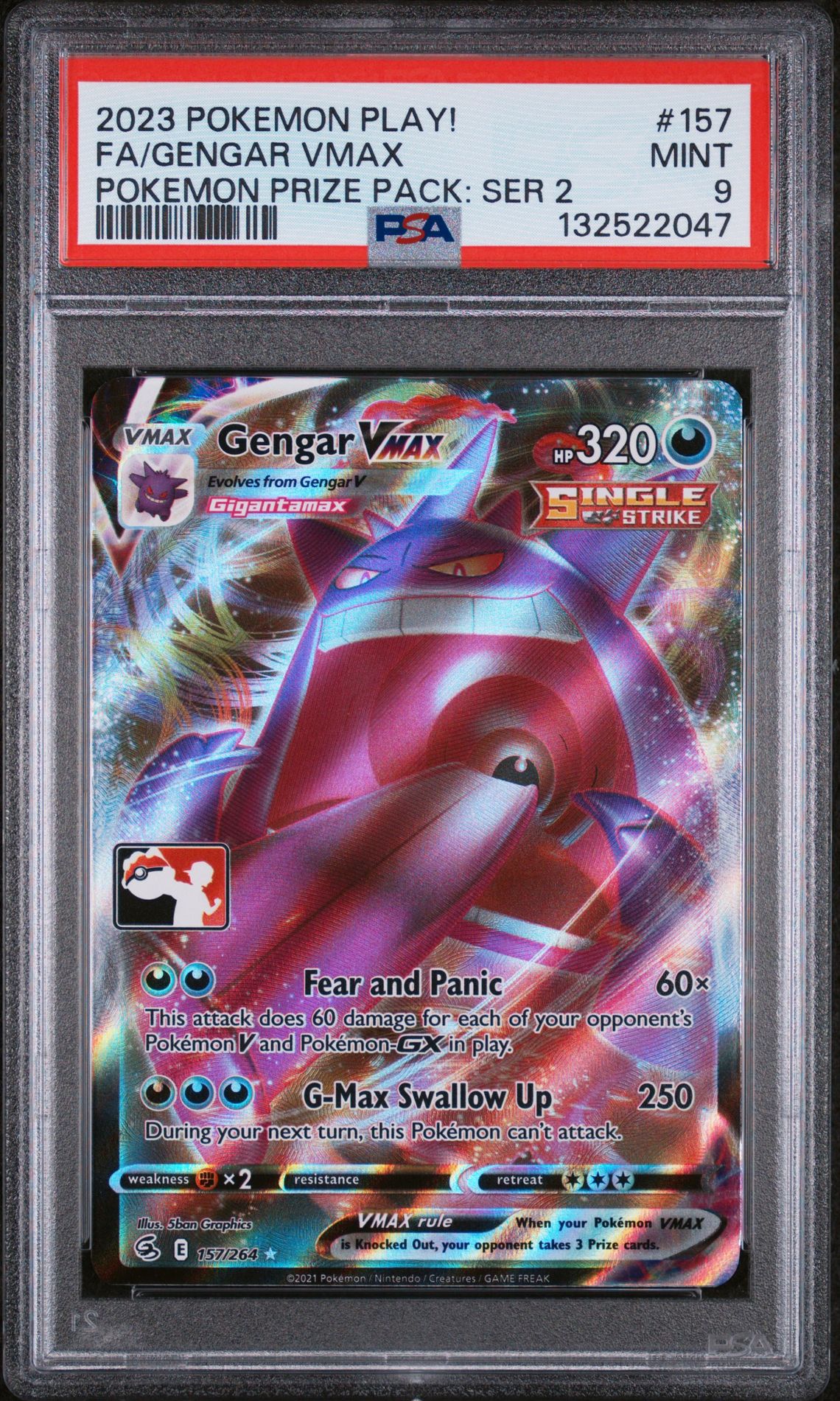 2023 Pokemon POKEMON PLAY! POKEMON PRIZE PACK: SERIES 2 POKEMON PRIZE PACK: SER 2 #157 Fa/Gengar Vmax front
