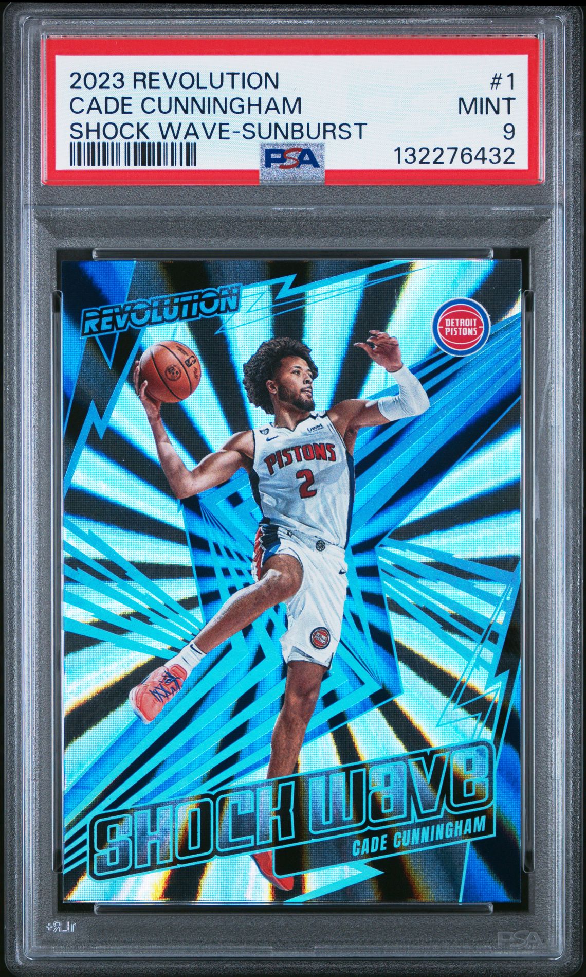 2023 Panini Revolution Shock Wave Cade Cunningham #1 (Shock Wave-Sunburst) Mint 9 front