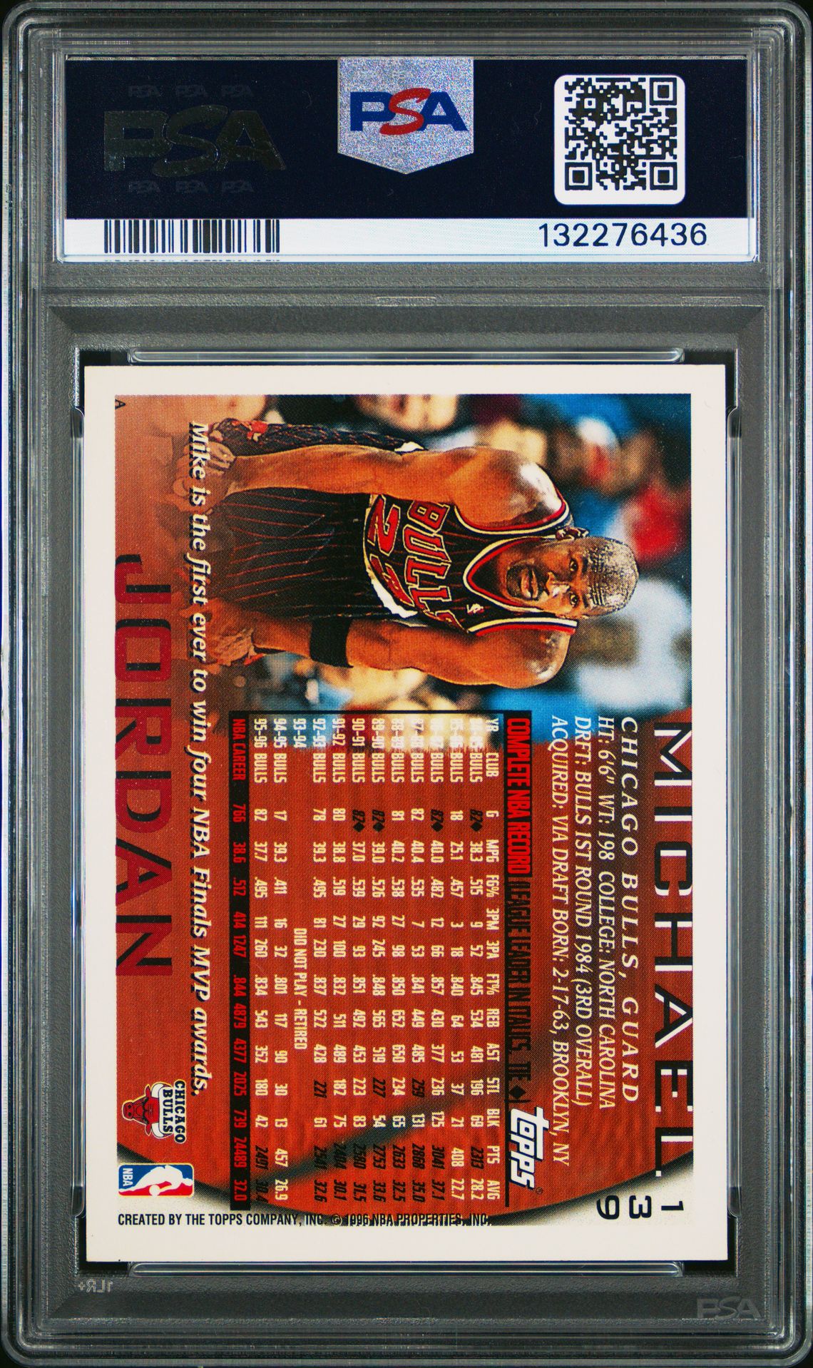 1996 Topps Michael Jordan #139 Mint 9 back