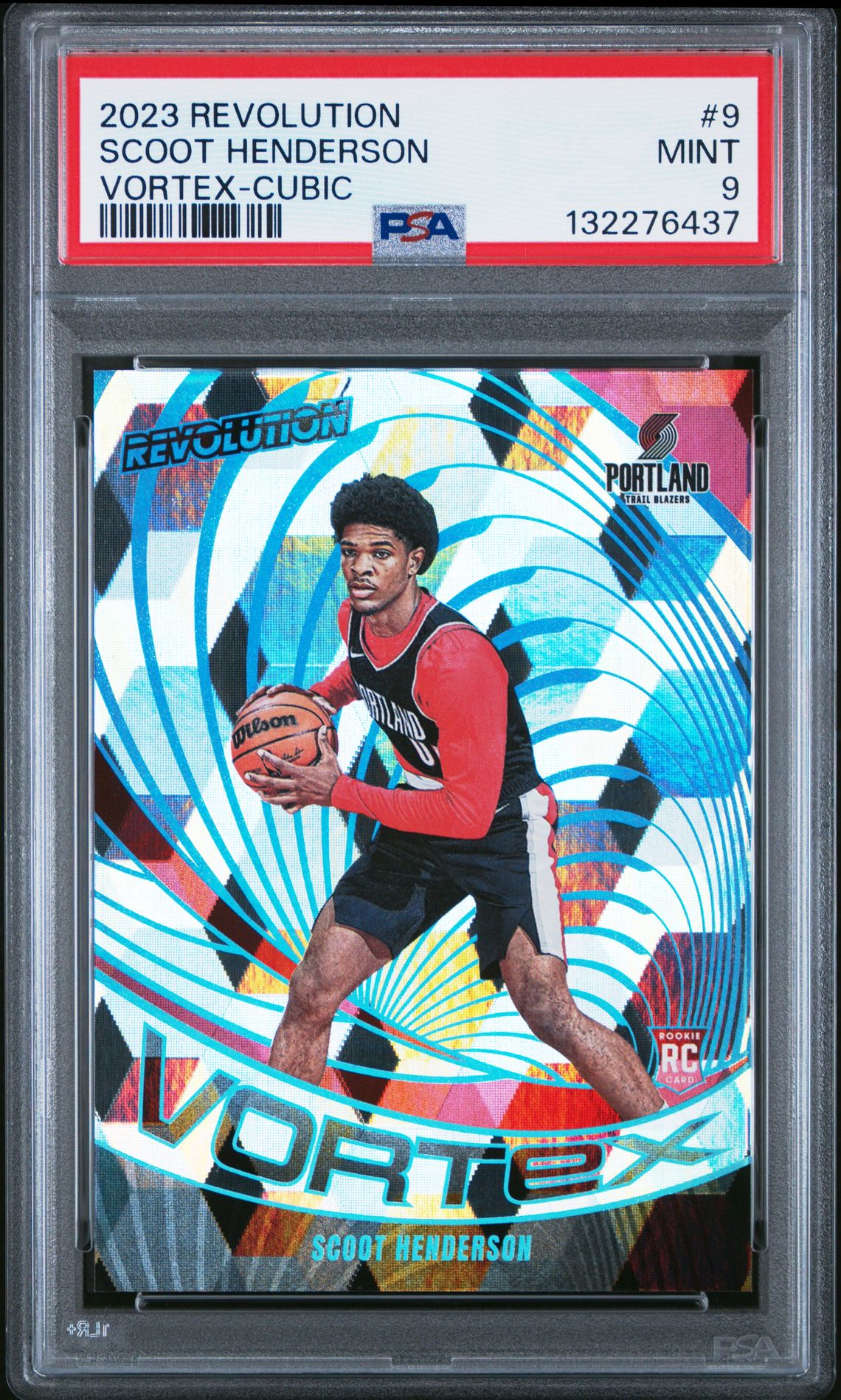 2023 Panini Revolution Vortex Scoot Henderson #9 (Vortex-Cubic) Mint 9 front