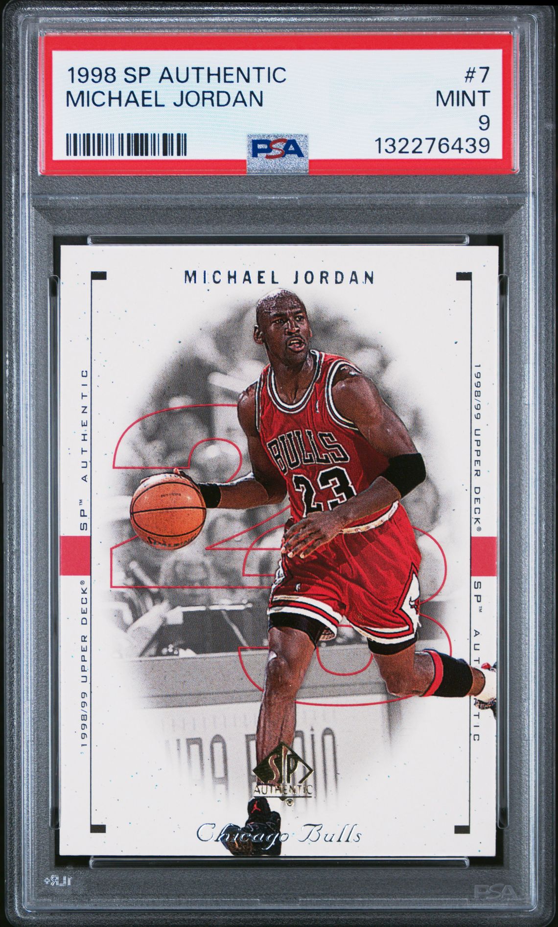 1998 Sp Authentic Michael Jordan #7 Mint 9 front