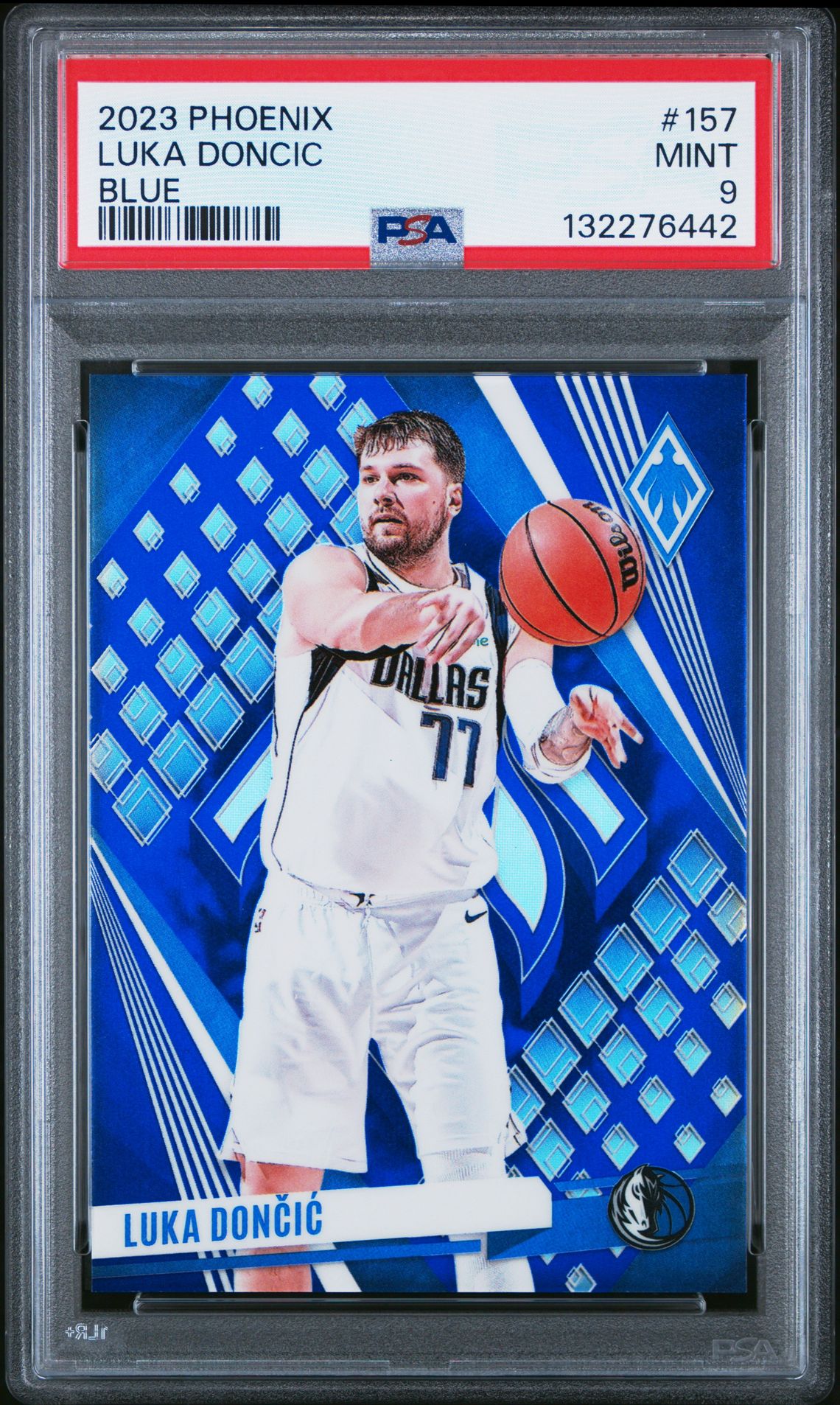 2023 Panini Phoenix Luka Doncic #157 (Blue) Mint 9 front