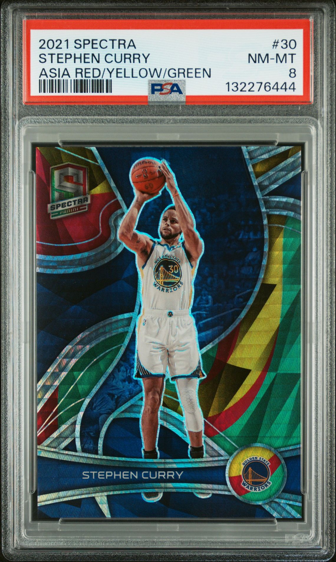 2021 Panini Spectra Stephen Curry #30 (Asia Red/Yellow/Green) Nm-Mt 8 front