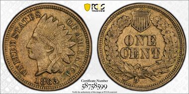 1863 1C AU53