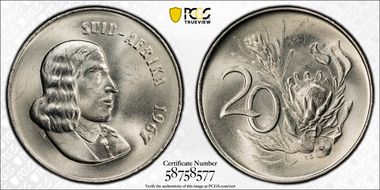 1967 20C Afrikaans DDO MS65