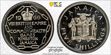 1966 5 Shil Commonwealth Games PR66CAM