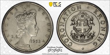 1953 Medal Laidlaw-0094b Ag Elizabeth II Coronation MS63