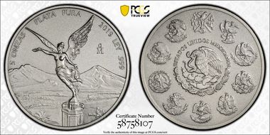 2019-Mo 5 Onza Libertad Ag - Antiqued SP70