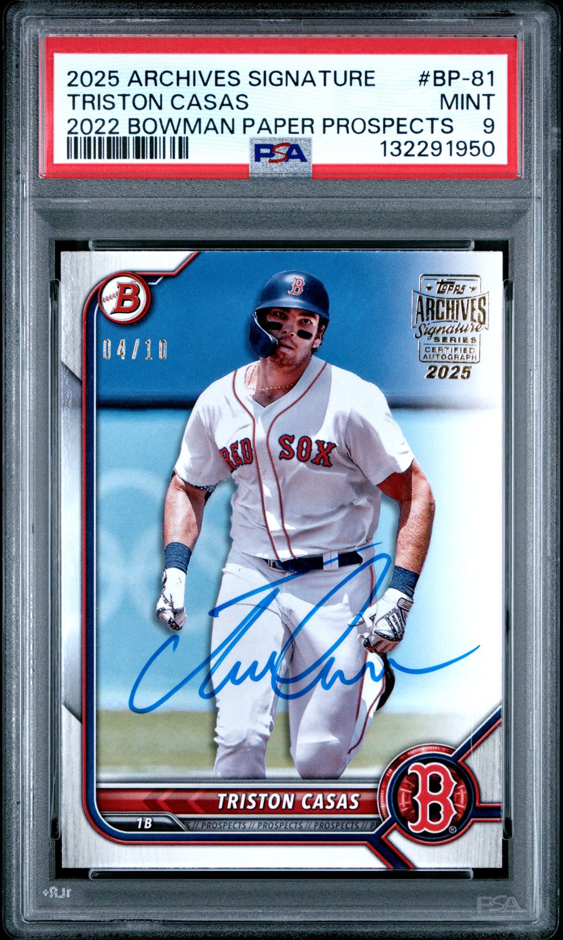 2025 Topps TOPPS ARCHIVES SIGNATURE SERIES 2022 BOWMAN PAPER PROSPECTS #BP-81 Triston Casas front