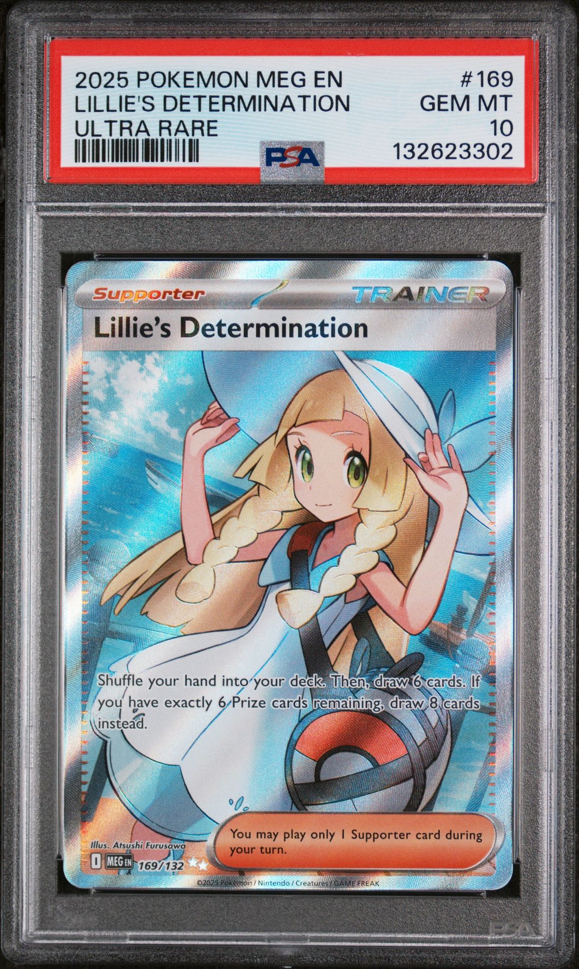 2025 Pokemon Meg En-Mega Evolution Lillie's Determination #169 (Ultra Rare) Gem Mt 10 front