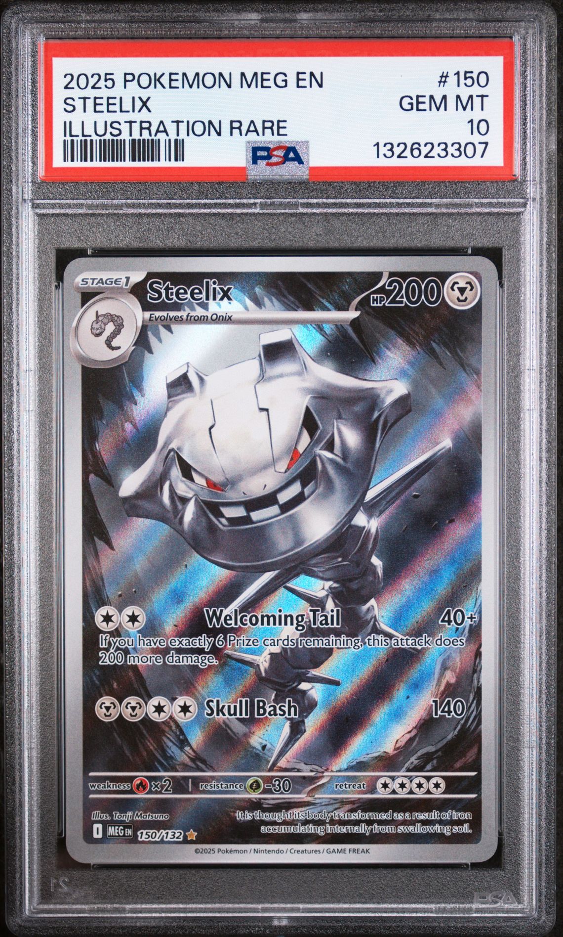 2025 Pokemon Meg En-Mega Evolution Steelix #150 (Illustration Rare) Gem Mt 10 front