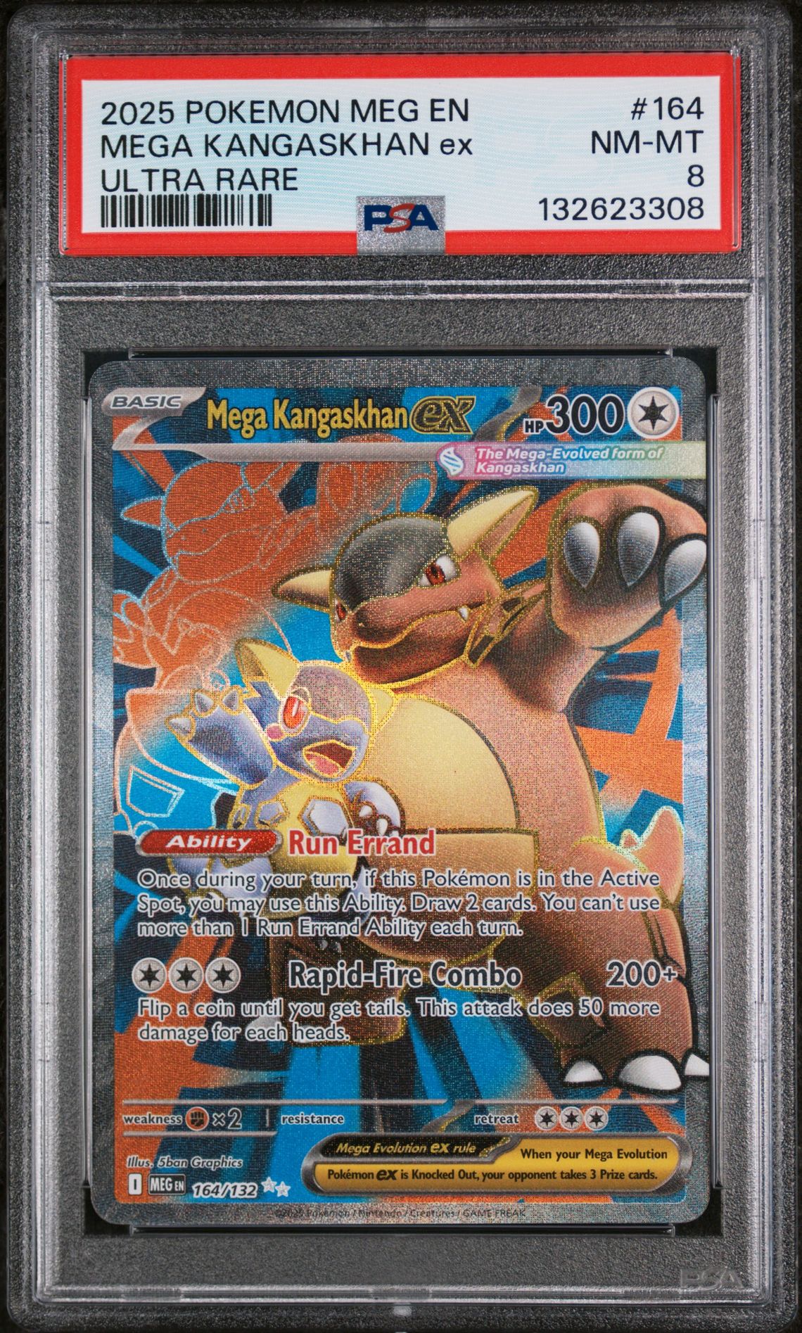 2025 Pokemon Meg En-Mega Evolution Mega Kangaskhan Ex #164 (Ultra Rare) Nm-Mt 8 front
