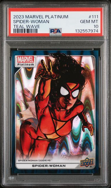 2023 Upper Deck Marvel Platinum Wave #111 Spider-Woman Teal 'D front