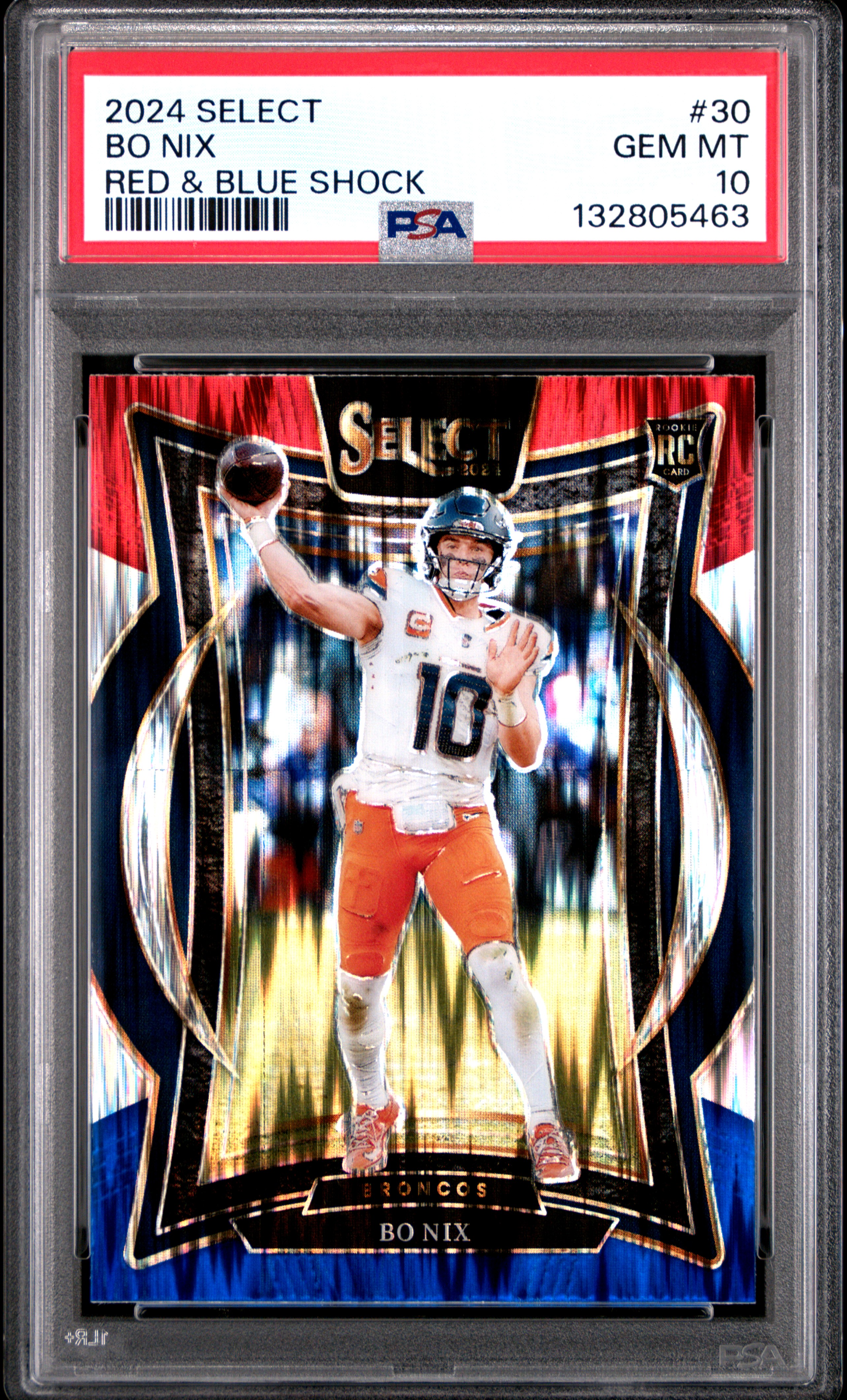 2024 PANINI SELECT RED & BLUE SHOCK #30 BO NIX PSA 10